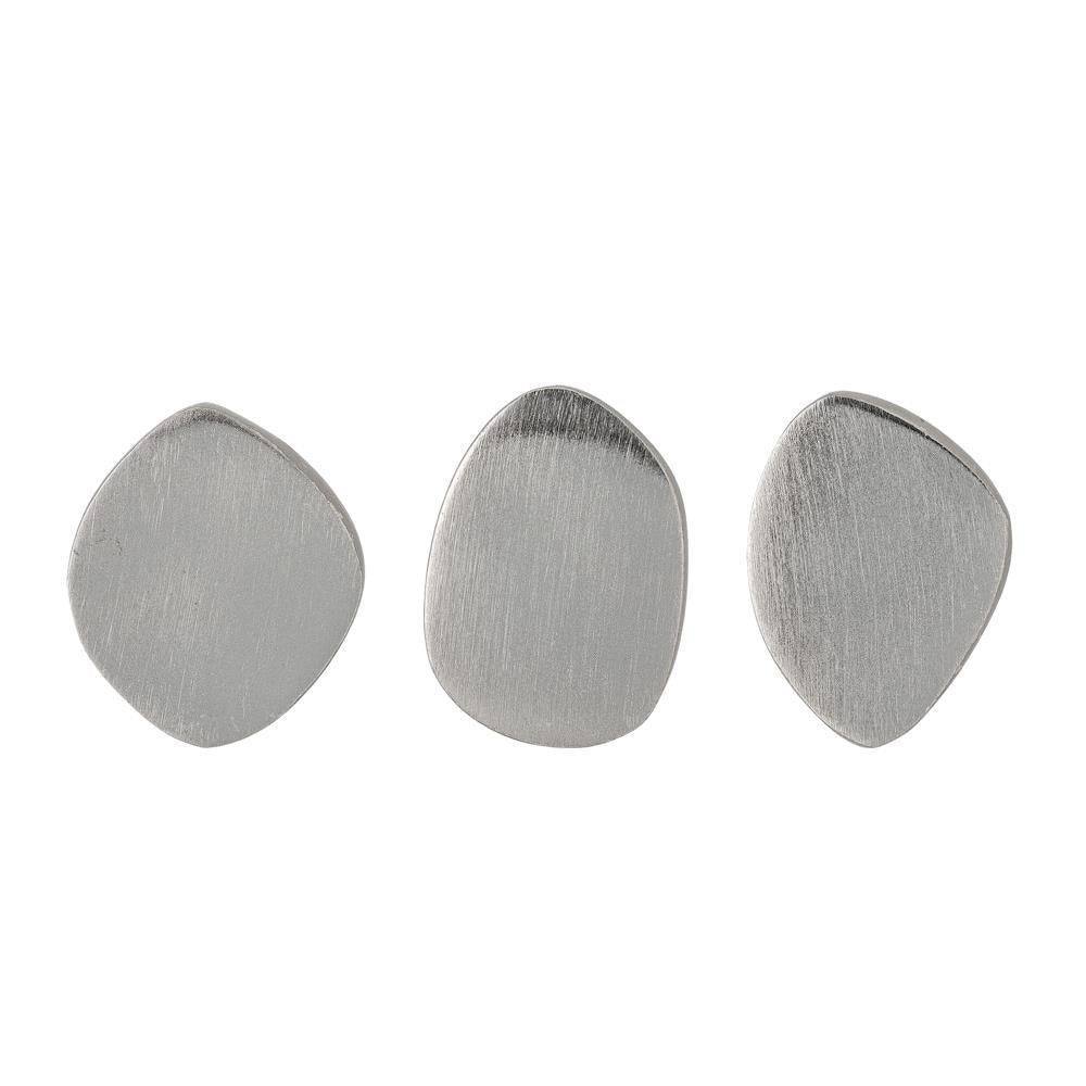 Bloomingville Ferri Haken silber - 3er Set Wandhaken modern Aluminium für Flur Bad & Küche