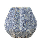 Bloomingville Hetty Vase Blau Steingut Landhausstil 22cm