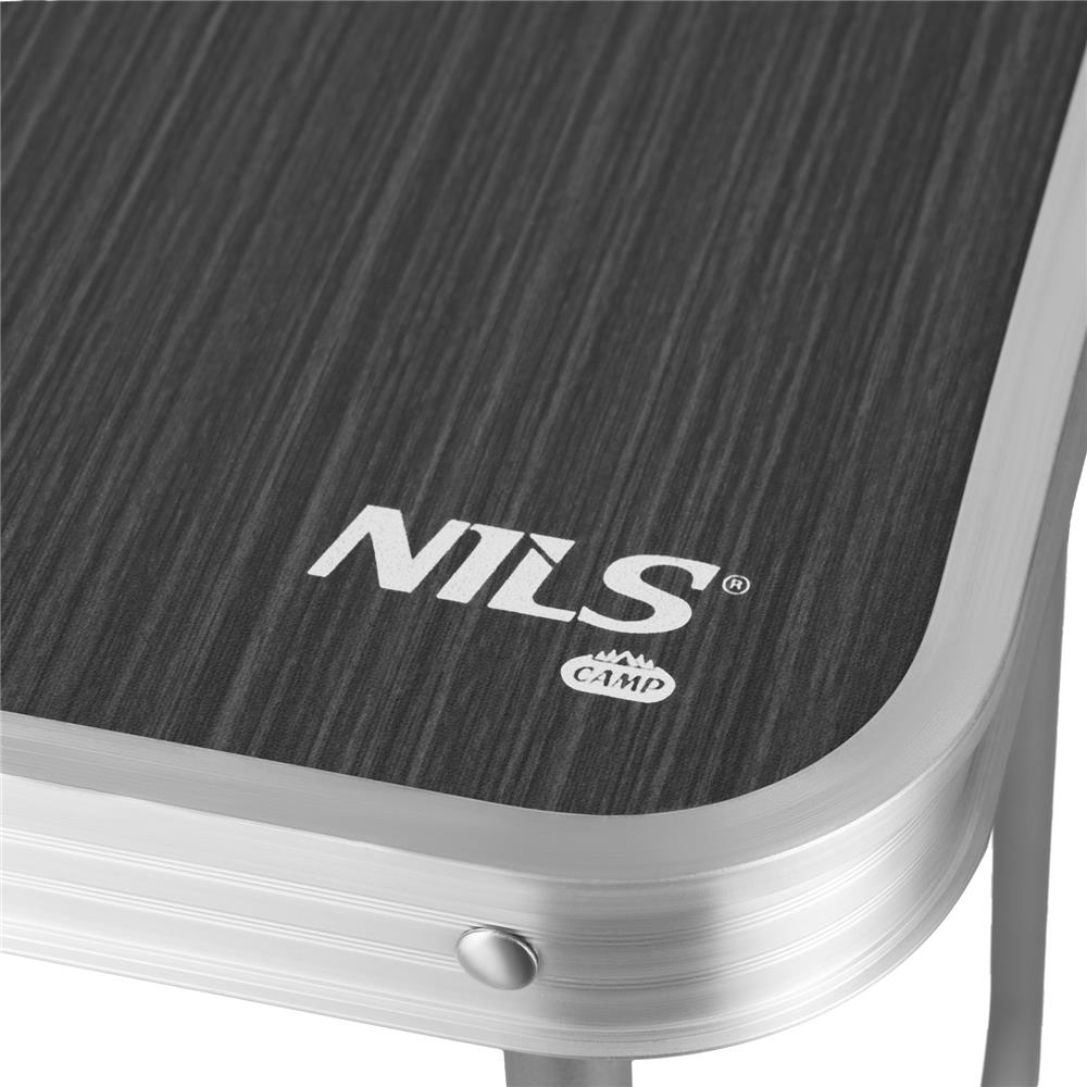 NILS CAMP Campingtisch grau kompakt faltbar für Camping Picknick Garten Outdoor