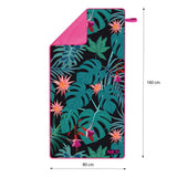 NILS Mikrofaserhandtuch 160x80 cm Blätter - schnelltrocknendes Handtuch für Camping, Strand & Sport