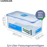 LocknLock PP Classic Frischhaltedose 3,4 L mit Ablaufgitter, BPA-frei