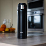 NILS Thermobecher 500 ml Edelstahl schwarz auslaufsicher für Camping Reise Alltag
