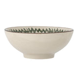Bloomingville Heikki Schale – kleine Steingutschale in Grün, handbemalt, Ø 14,5 cm