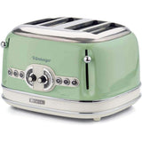 Ariete Vintage Toaster, Grün, 4-Scheiben-Toaster mit 6 Bräunungsstufen, 1600W