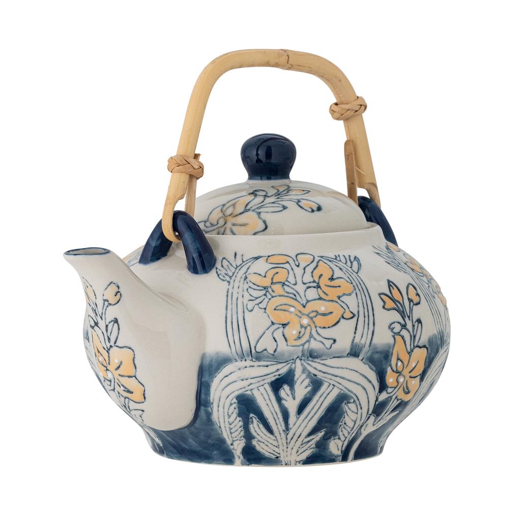 Bloomingville Myah Teekanne Steingut blau 800 ml mit Sieb