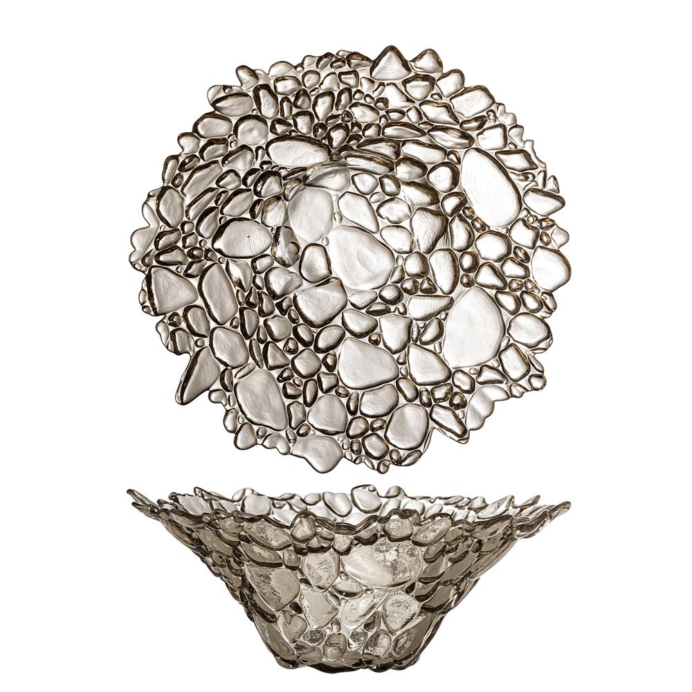 Bloomingville Tinki Dekoschale Glas natur 30 cm strukturiert