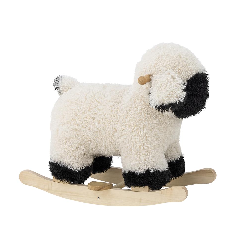 Bloomingville MINI Dolly Schaukeltier Schaf Weiß Polyester 65cm