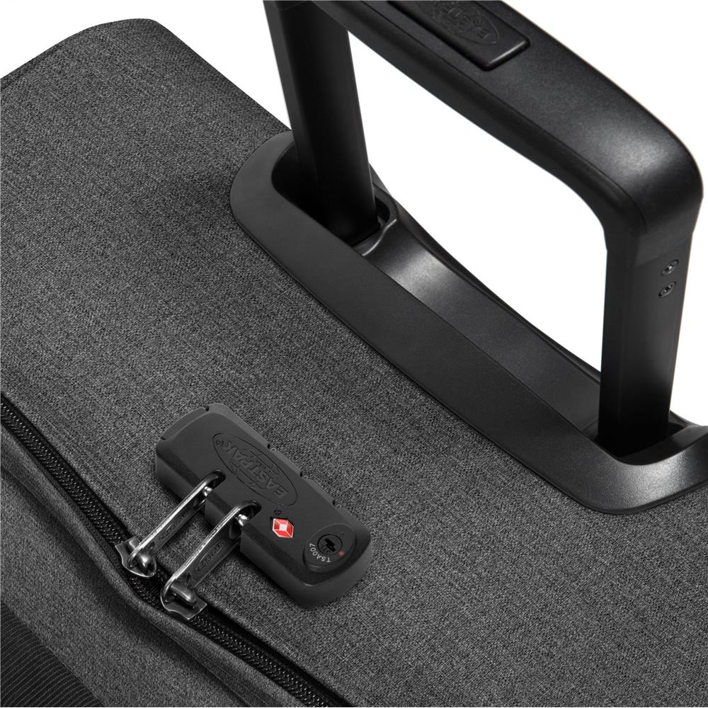 Eastpak TRANVERZ M, Reisetrolley, Black Denim (grau), 78L, Rollkoffer mit 2 Rädern und TSA-Schloss