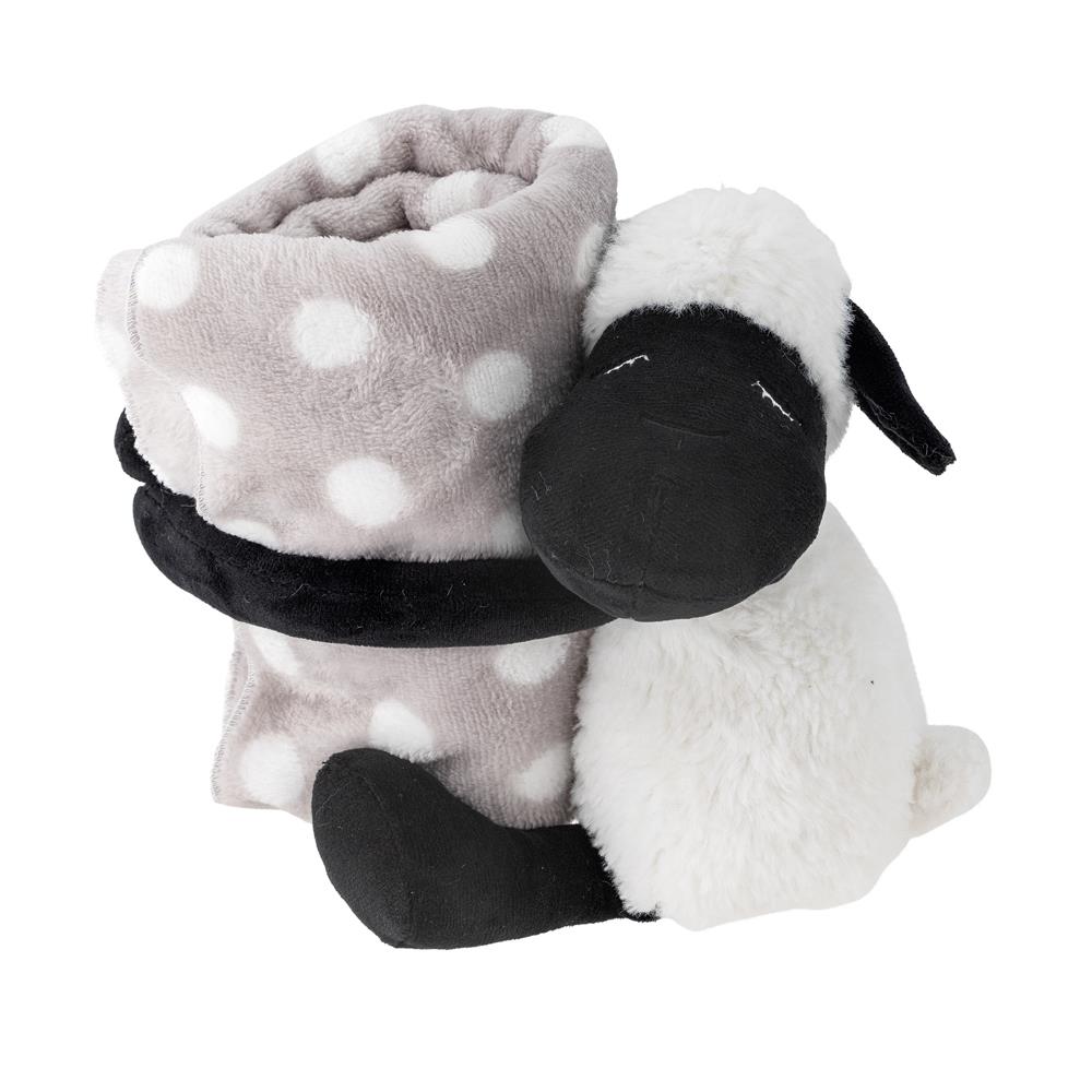 Bloomingville MINI Dolly Plüschtier mit Decke aus Polyester, Weiß, 2er Set