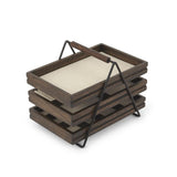 Umbra Terrace Schmucktablett Holz Schmuckkästchen mit drei Schubfächer für Ringe Armbänder Ketten Uhren und Mehr