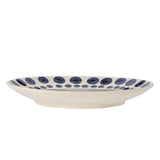Bloomingville Shama Teller, Blau/Braun, Steingut, 27 cm, mit handbemaltem Muster