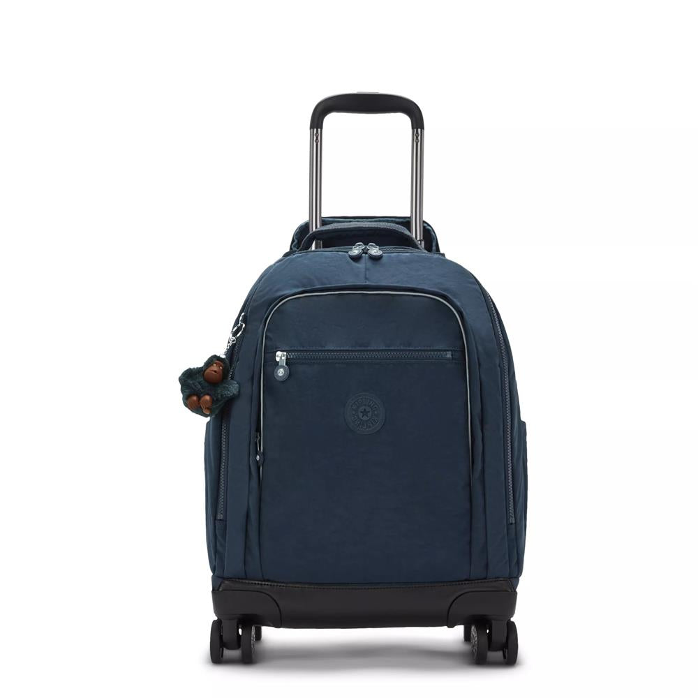 Kipling NEW ZEA, großer Kinder-Rucksack mit Rollen, True Blue Tonal (blau), Schulrucksack mit Laptopfach