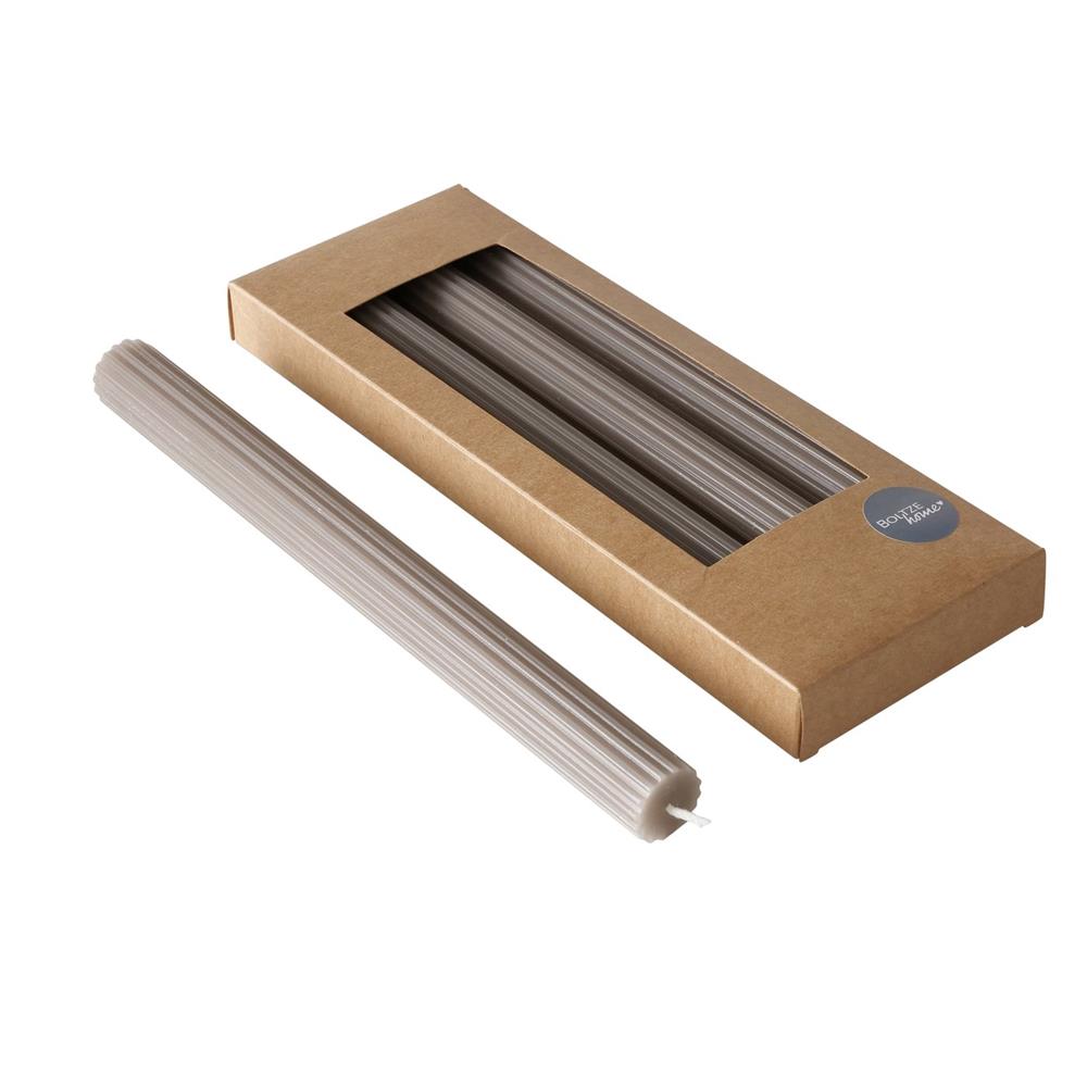 BOLTZE Stabkerze Classic 4-tlg. Set braun 26 cm Brenndauer 9h