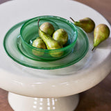 Bloomingville Amelie Dekoschale grün Glas Marmoroptik 21,5 cm