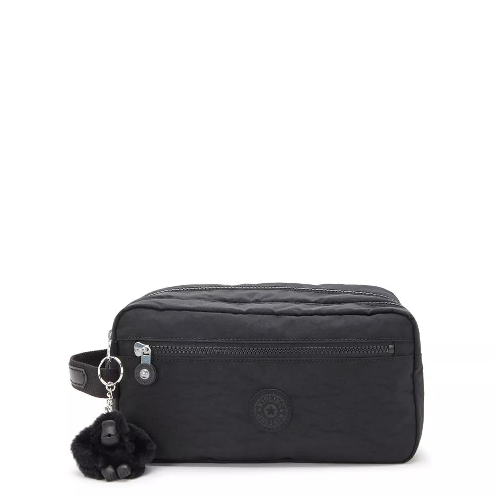 Kipling AGOT, Kulturtasche, Black Noir (schwarz), Kosmetiktasche mit Reißverschluss & Fächern