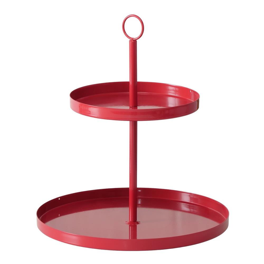 BOLTZE Etagere Samina Metall rot rund Höhe 34 cm lebensmittelgeeignet