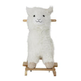 Bloomingville MINI Kinto Schaukeltier Lama Weiß Kleinkindspielzeug Schaukelspielzeug