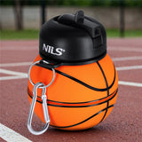 NILS faltbare Trinkflasche 550 ml Silikon Basketball für Camping Outdoor Reisen