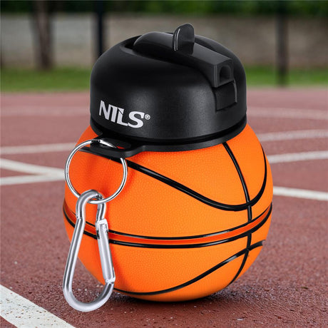 NILS faltbare Trinkflasche 550 ml Silikon Basketball für Camping Outdoor Reisen