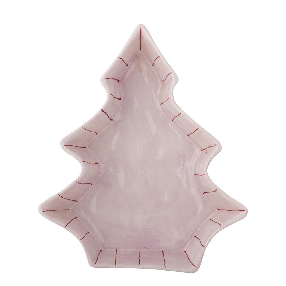 Bloomingville Shirly Servierplatte Rosa Steingut Weihnachtsbaum Servierplatte