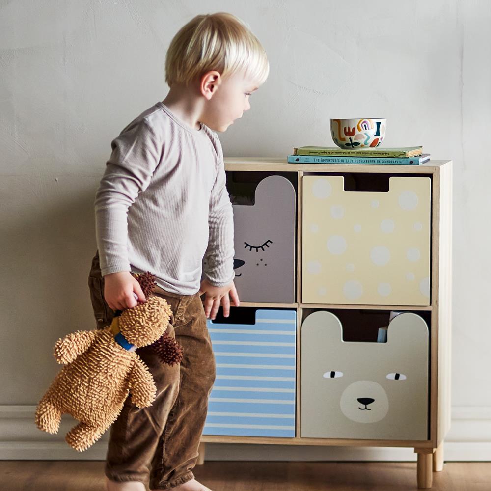 Bloomingville MINI Calle Bücherregal bunt - Kinderregal mit Schubladen aus Holz für Kinderzimmer
