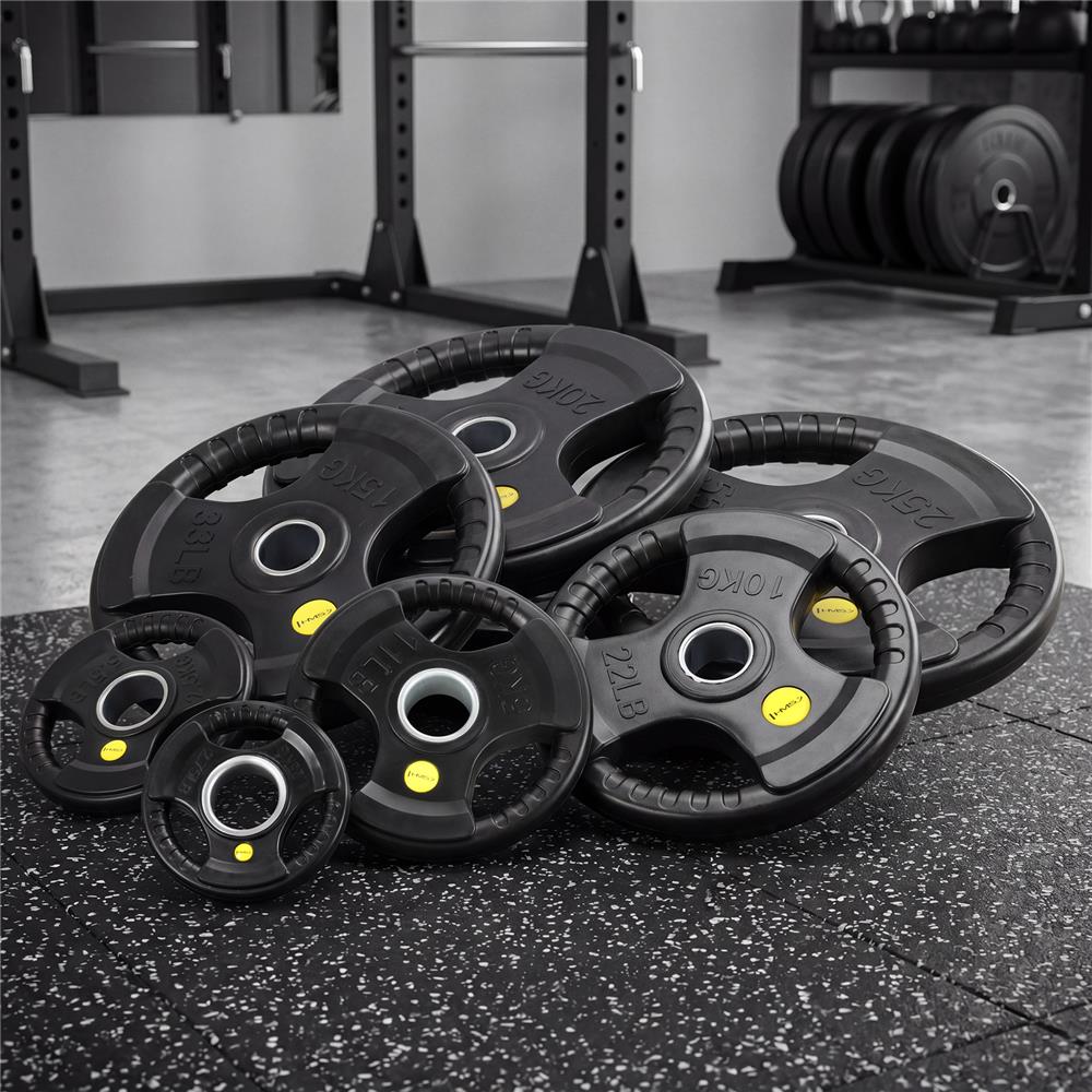 Hantelscheibe 1,25 kg Gummiert 50 mm mit Tri-Grip-Griffe | HMS TOK01 PRO