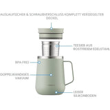 LocknLock Metro Thermobecher 384 ml mit Teesieb & Henkel, Beige