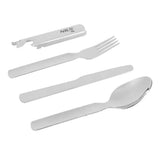 NILS CAMP Camping Besteckset Edelstahl - 3-teilig mit Etui & Flaschenöffner für Outdoor & Camping