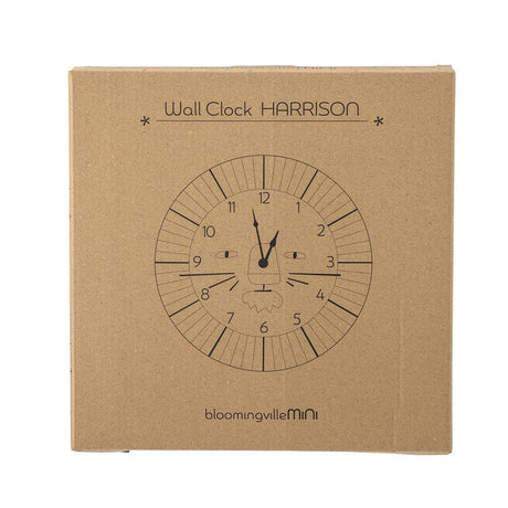 Bloomingville MINI Harrison Wanduhr, Braun, 23 cm, Kinderzimmerdekoration mit Löwenkopf