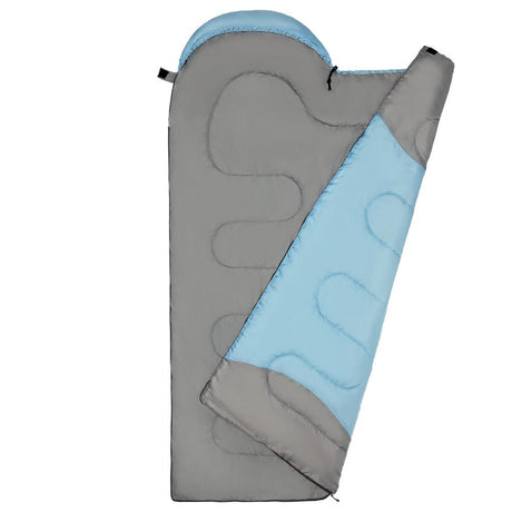 NILS CAMP Schlafsack Größe M Hellblau-Grau - Mumienschlafsack für Outdoor, Trekking & Camping