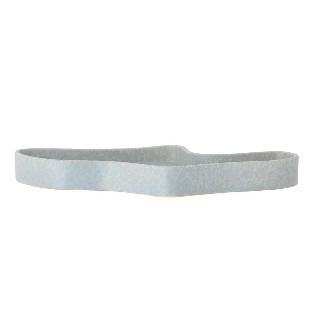Bloomingville Lakey Tablett, Blau, Steingut L32xH3xW21,5 cm