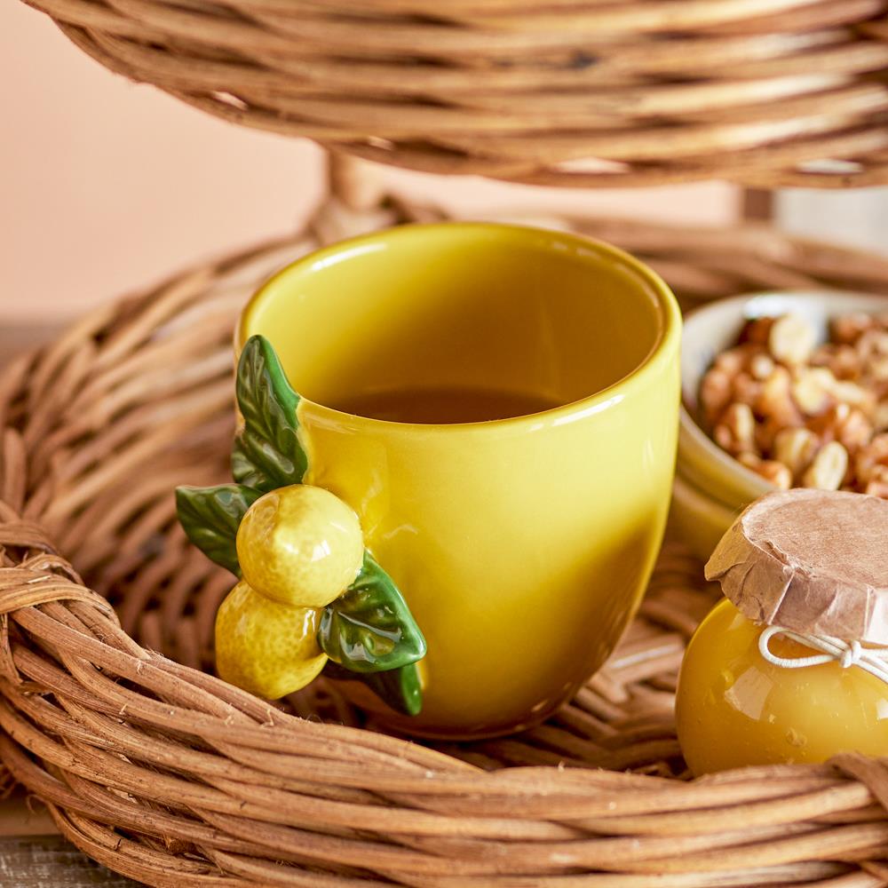 Bloomingville Limone Tasse Zitrone Gelb Steingut 400ml