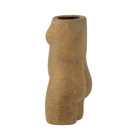 Bloomingville Emeli Deko‑Vase braun aus Terrakotta – skulpturale Vase für Wohnzimmer & Tischdeko