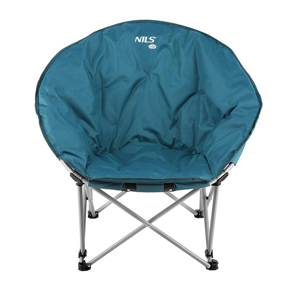 NILS CAMP Campingstuhl faltbar in Blau - bequemer Outdoor Stuhl für Camping, Angeln & Garten