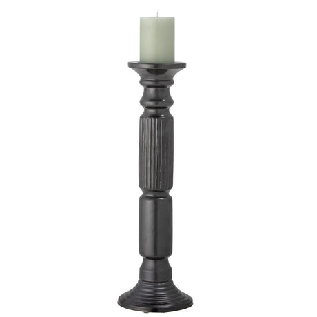 Bloomingville Millas Kerzenhalter schwarz H50 cm aus Keramik – Bodenkerzenhalter für Wohnzimmer