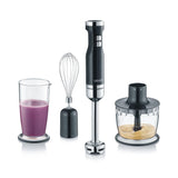 GRAEF Stabmixer HB 502 mit 3-teiligem Zubehör-Set Schwarz Pürierstab Handmixer