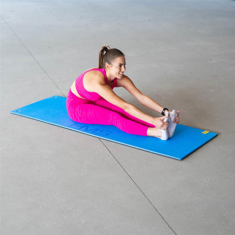 Fitnessmatte 180x60 cm 15 mm Blau/Schwarz | HMS Premium MFK03