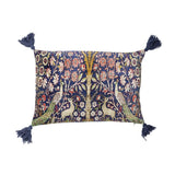 Bloomingville Adya Kissen 50x35 cm bunt - Dekokissen mit Pfauenmuster & Quasten