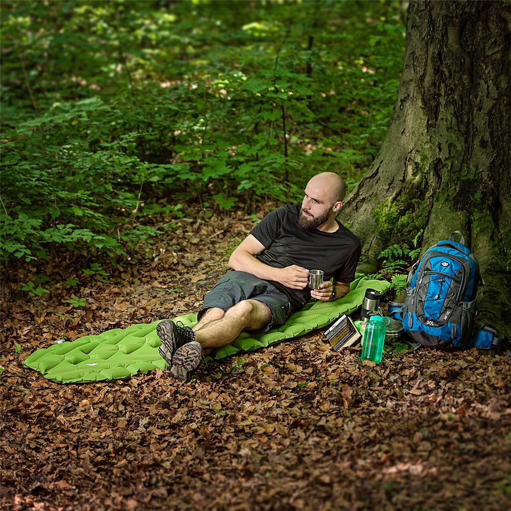 NILS CAMP Campingmatte aufblasbar 193 cm in grün Isomatte Outdoor Schlafmatte leicht