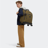 Kipling NEW ZEA, großer Kinder-Rucksack mit Rollen, Treasure Green (grün), Schulrucksack mit Laptopfach