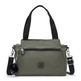 Kipling ELYSIA, mittelgroße Schultertasche, Green Moss (grün), Umhängetasche mit vielen Fächern