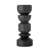 Bloomingville Bowen Kerzenhalter, Schwarz, Kiefernholz, 27,5 cm, skulptural, modern, dekorativ