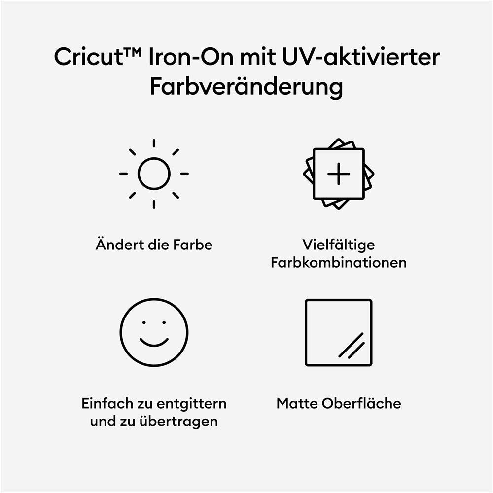 Cricut Iron-On mit UV-aktivierter Farbveränderung in Weiß - Gelb 1 Rolle 30,5x48,2cm