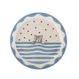 Bloomingville MINI Mille Geschirr Set 3-teilig bunt - Kinder Geschirr mit Katzenmotiv für Tisch & Küche
