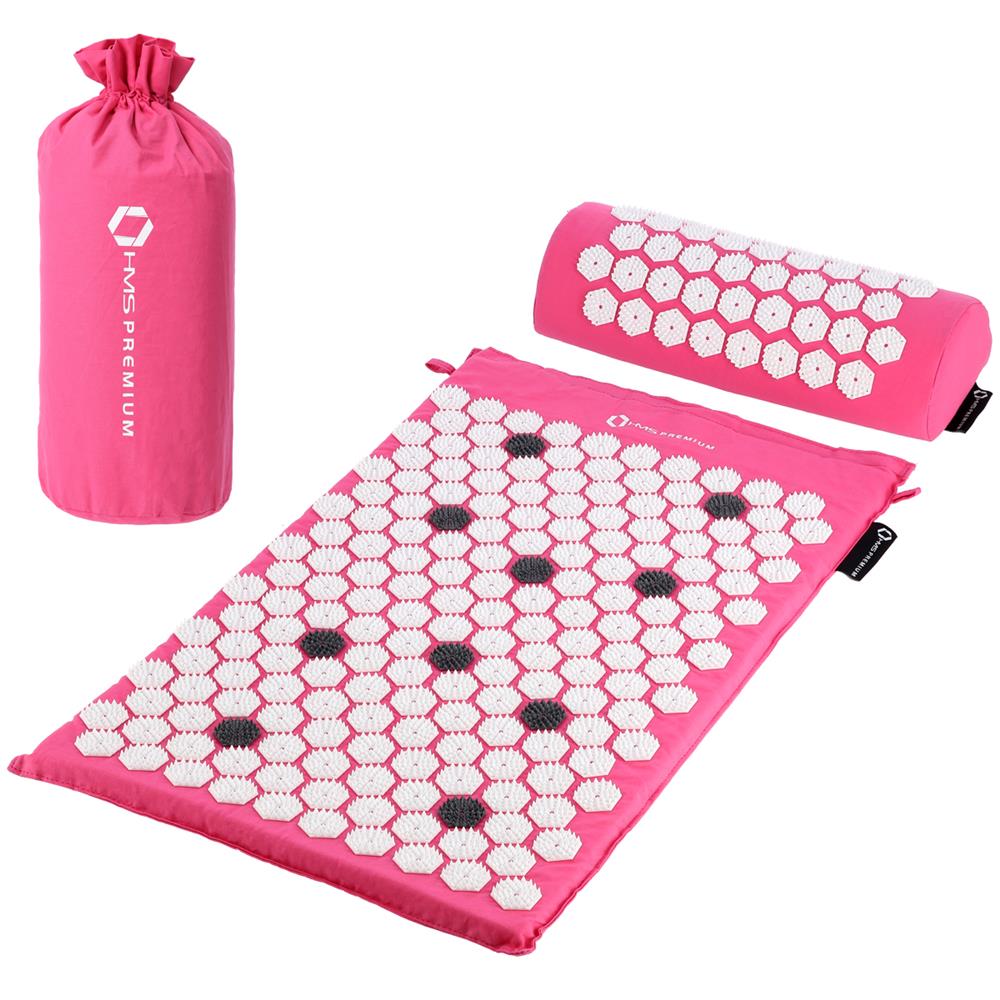 HMS Premium AKM01 Akupressurmatte mit Kissen Rosa/Weiß 11088 Druckpunkte