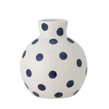 Bloomingville Fian Vase Blau Ø11 cm – Dolomitkeramik, handbemalt & dekorativ