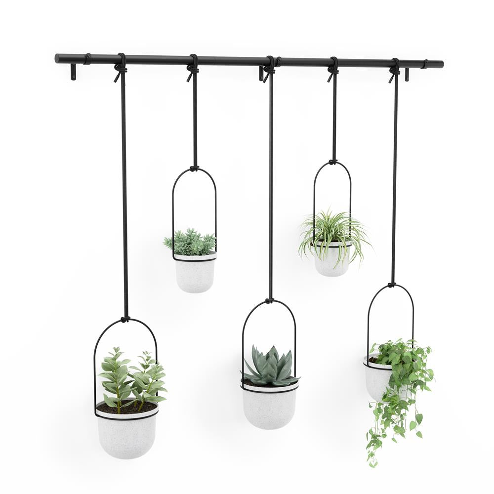 Umbra Triflora 5 Hängeblumentopf Weiß Stahl Blumenampel Wandvase