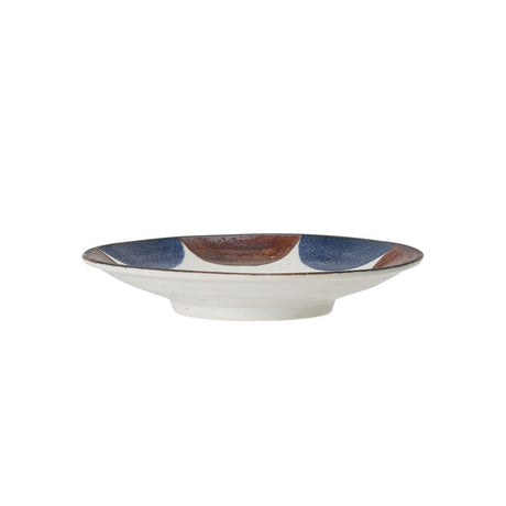 Bloomingville Camellia Servierschale blau/braun 16cm Porzellan Servierschüssel kleiner Teller dänisches Design