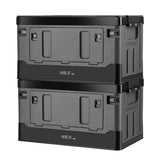 NILS CAMP Transportbox 38L Grau - klappbare Campingbox mit Tischfunktion für Outdoor & Auto