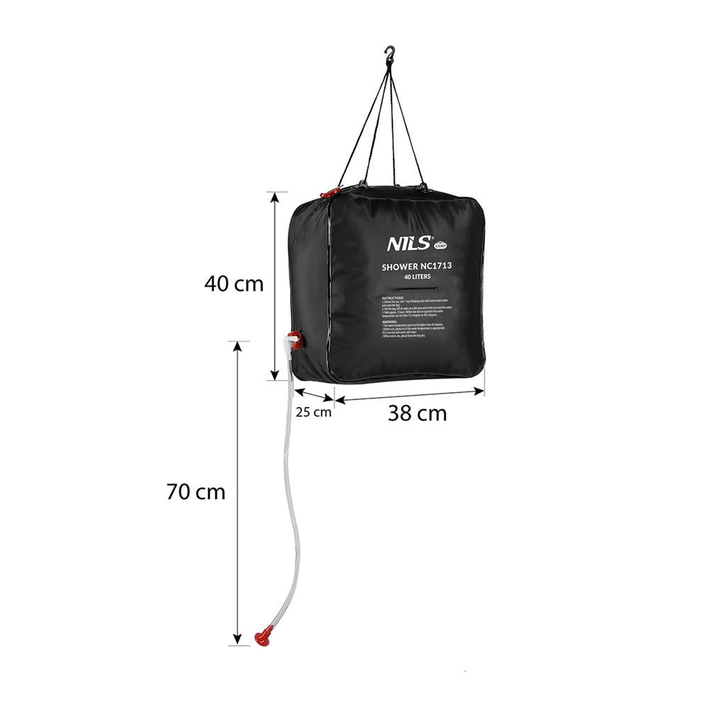 NILS CAMP Campingdusche 40L für Outdoor Reisen und Camping mit Solarfunktion